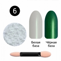 Кристалл Nails, Втирка для ногтей + аппликатор, Жемчужная, №06 зелёный жемчуг
