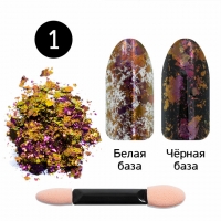 Кристалл Nails, Втирка для ногтей + аппликатор, Юки, №01 малиновый
