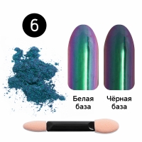 Кристалл Nails, Втирка для ногтей + аппликатор, Хамелеон №06 фиолетово-зелёный